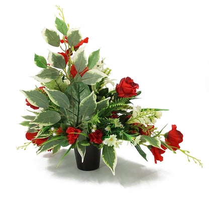 Ariel Large Red Rose Artificial Flower Memorial Arrangement