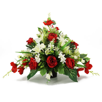 Ariel Large Red Rose Artificial Flower Memorial Arrangement