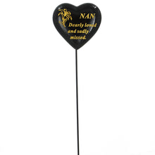 Load image into Gallery viewer, Special Nan Black &amp; Gold Lily Heart Remembrance Stick