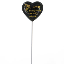 Load image into Gallery viewer, Special Mum Black &amp; Gold Lily Heart Remembrance Stick