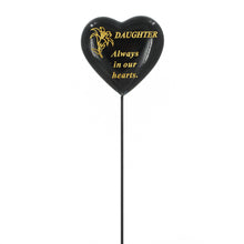 Load image into Gallery viewer, Special Daughter Black &amp; Gold Lily Heart Remembrance Stick