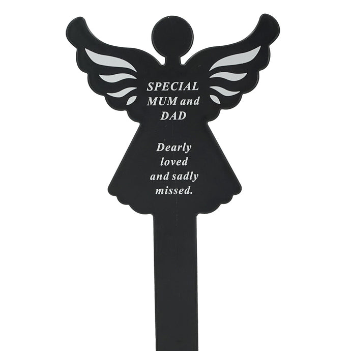 Special Mum & Dad Memorial Remembrance Grave Angel Ground Stake