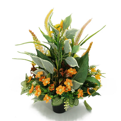 Jada Alstroemeria Yellow Artificial Flower Memorial Arrangement