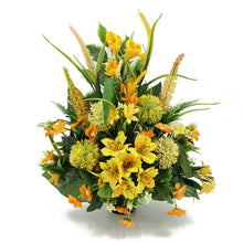 Load image into Gallery viewer, Jada Alstroemeria Yellow Artificial Flower Memorial Arrangement