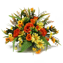 Load image into Gallery viewer, Mango Artificial Flower Orange Rose Memorial Arrangement