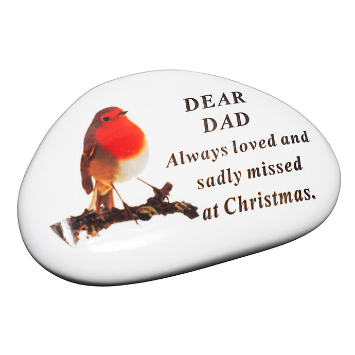 Dad Christmas Robin Memorial Plaque