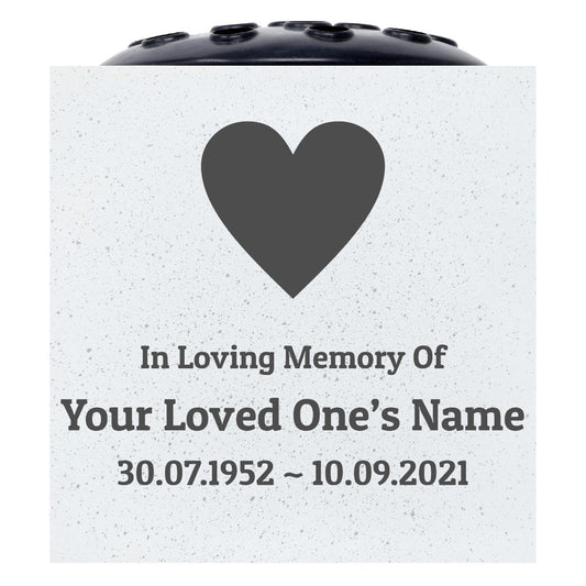 Personalised Engraved In Loving Memory Heart #1 Grave Memorial Flower Pot Vase