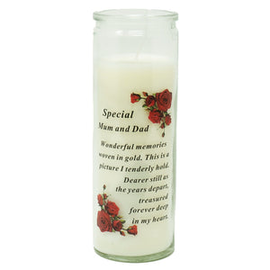 Special Mum and Dad Memorial Candle