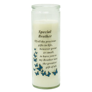 Special Brother Memorial Wax Candle With Verse Graveside Grave Ornament