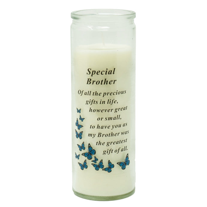 Special Brother Memorial Wax Candle With Verse Graveside Grave Ornament