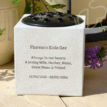 Load image into Gallery viewer, Fully Bespoke Personalised Graveside Memorial Flower Vase