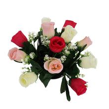 Load image into Gallery viewer, Taffy Small Pink &amp; White Rose Artificial Flower Arrangement
