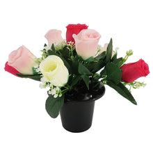 Load image into Gallery viewer, Taffy Small Pink &amp; White Rose Artificial Flower Arrangement