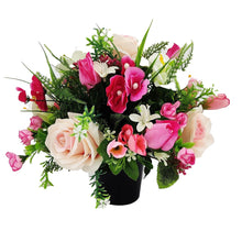 Load image into Gallery viewer, Mia Pink Rose Artificial Flower Memorial Arrangement