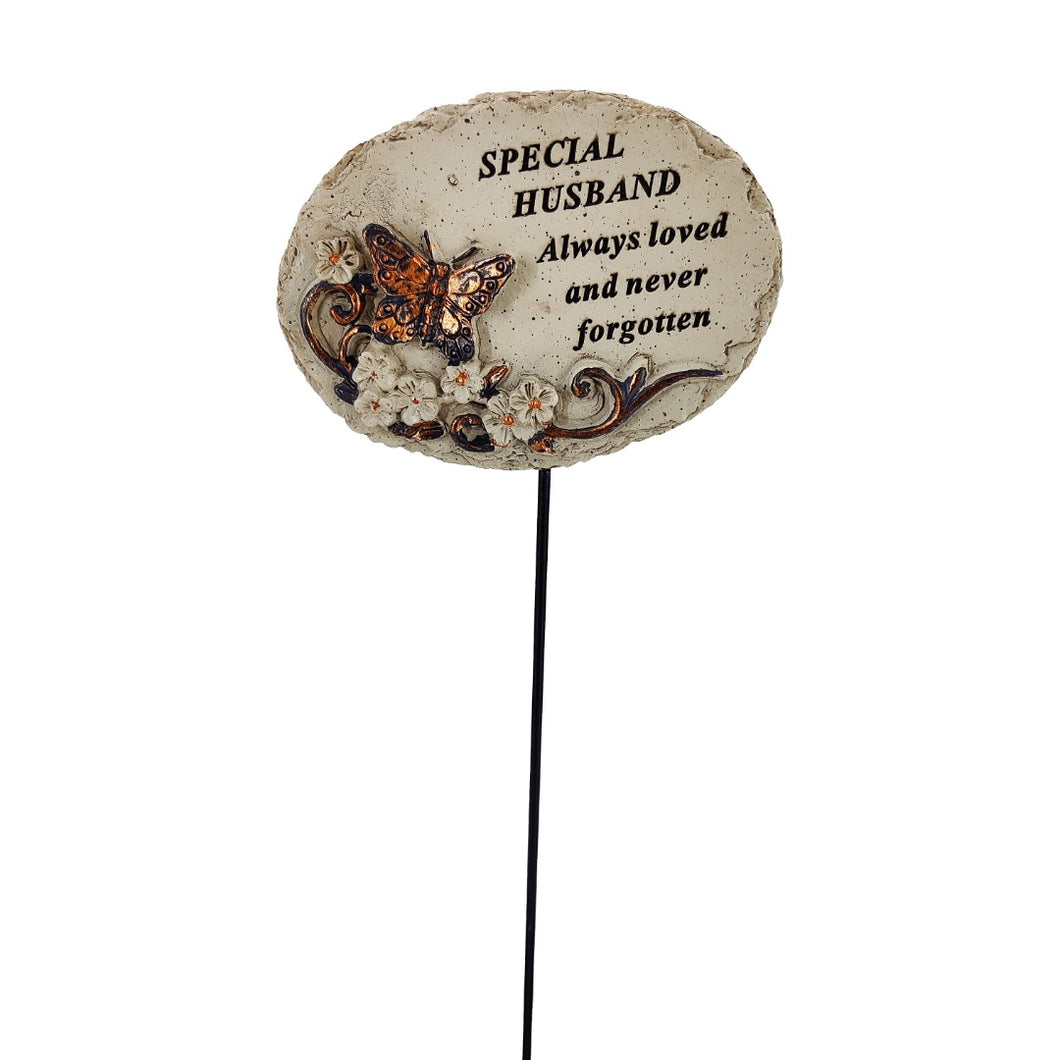 Special Husband Always Loved Butterfly Memorial Tribute Stick