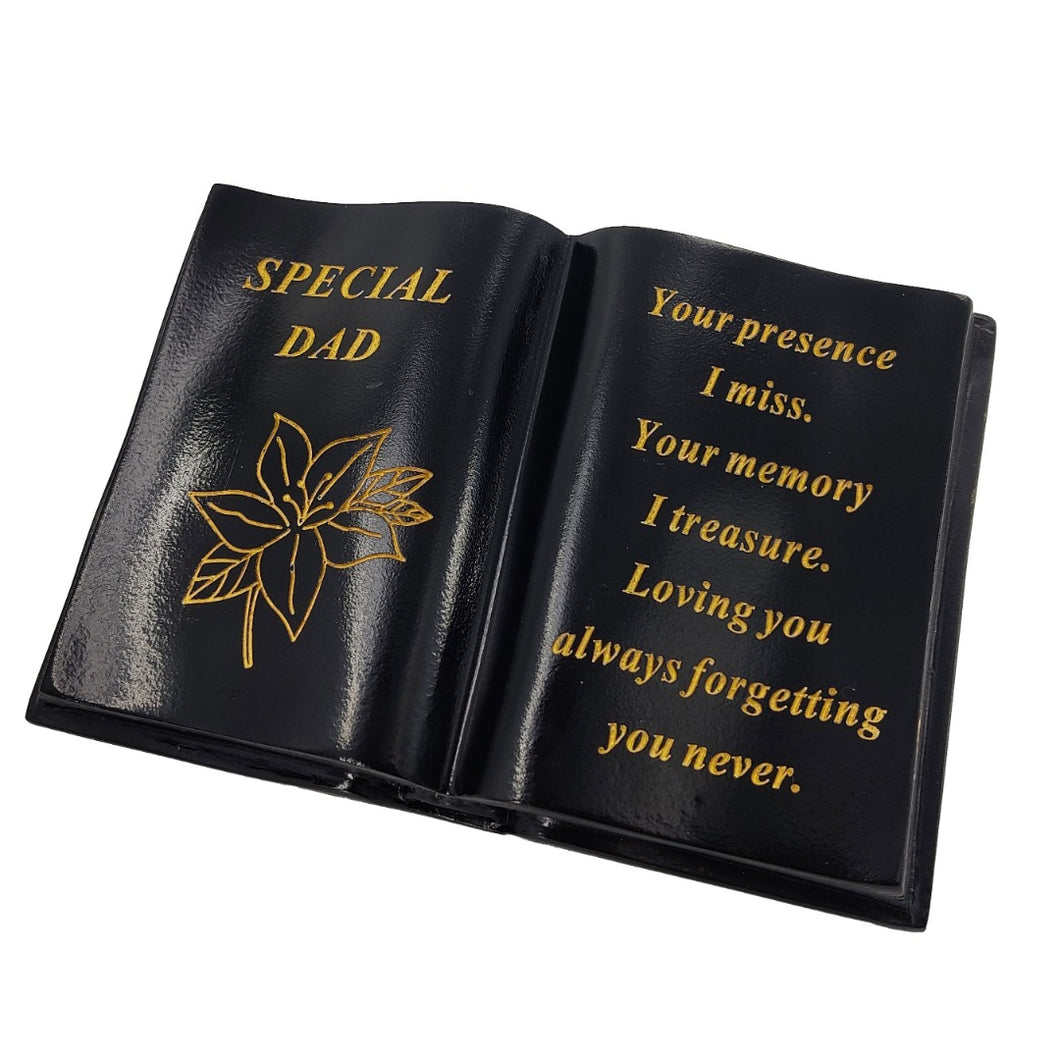 Special Dad Gold Lily Flower Graveside Black Book