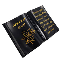 Load image into Gallery viewer, Special Mum Gold Lily Flower Graveside Black Book Memorial Ornament