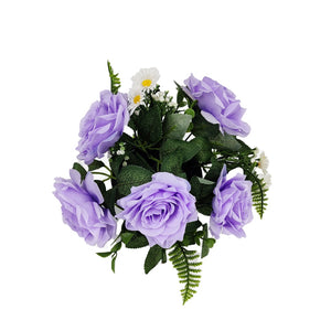 Jolene Lilac Purple Rose Daisy Artificial Flower Memorial Arrangement