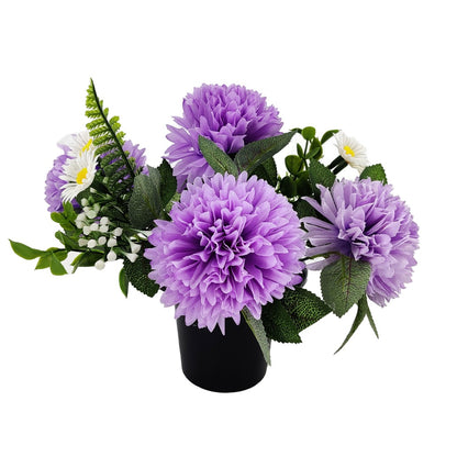 Georgia Lilac Chrysanthemum Daisy Artificial Flower Graveside Cemetery Memorial Arrangement