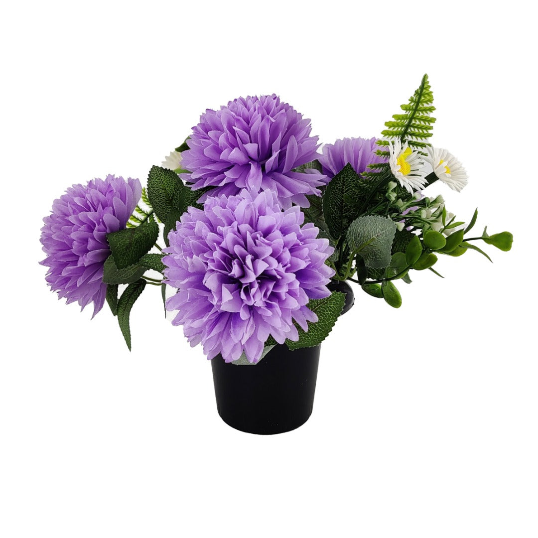 Georgia Lilac Chrysanthemum Daisy Artificial Flower Graveside Cemetery Memorial Arrangement
