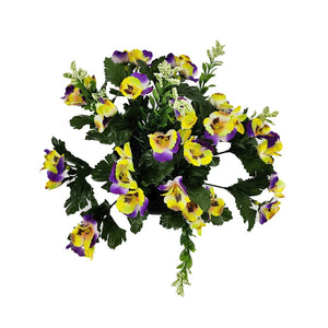 Ralph Yellow Pansy Artificial Flower Memorial Arrangement