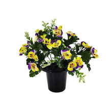 Load image into Gallery viewer, Ralph Yellow Pansy Artificial Flower Memorial Arrangement