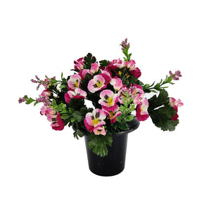 Kaia Pink Pansy Artificial Flower Memorial Arrangement
