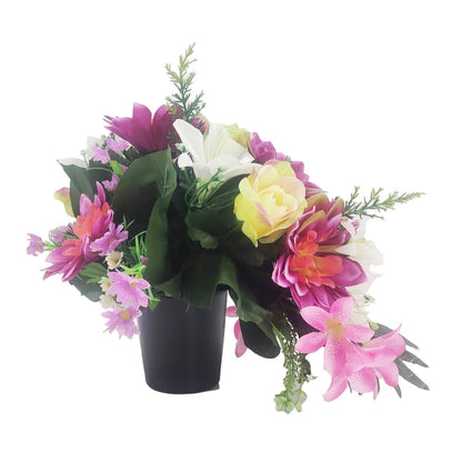 Rosa Purple Pink Dahlia Rose Artificial Flower Arrangement