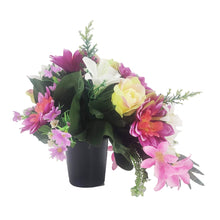 Load image into Gallery viewer, Rosa Purple Pink Dahlia Rose Artificial Flower Arrangement