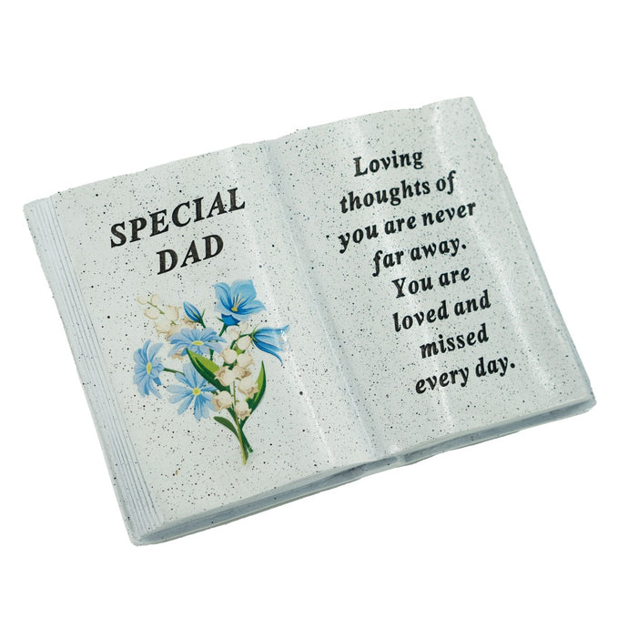 Special Dad Blue Flower Graveside Book Ornament