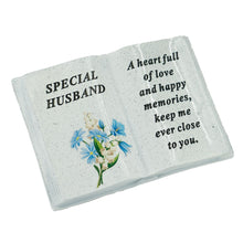 Load image into Gallery viewer, Special Husband Blue Flower Graveside Book Ornament