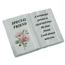 Load image into Gallery viewer, Special Friend Pink Peony Flower Graveside Book Ornament