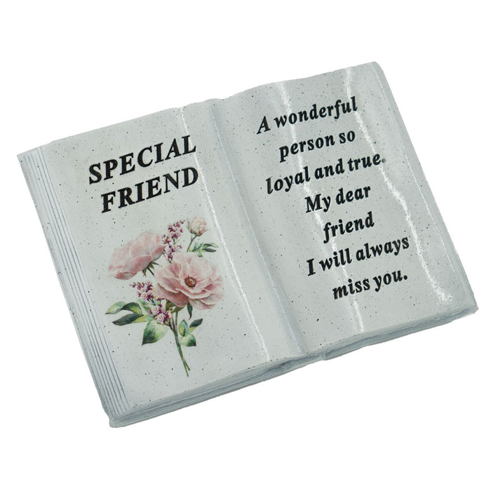 Special Friend Pink Peony Flower Graveside Book Ornament