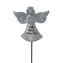 Load image into Gallery viewer, Sadly Missed Dad Silver Guardian Angel Memorial Tribute Stick