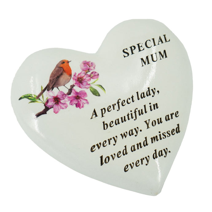 Special Mum Robin Memorial Heart