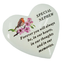 Load image into Gallery viewer, Special Nephew Robin Memorial Heart