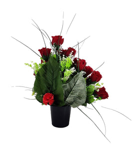 Cliona Red Rose Artificial Flower Memorial Arrangement
