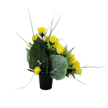 Load image into Gallery viewer, Shania Yellow Rose Artificial Flower Memorial Arrangement
