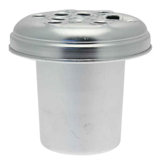 Silver Metal Grave Vase with Lid (5.5 Inch)