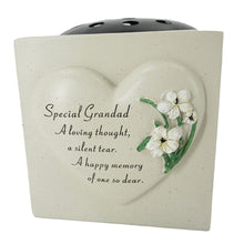 Load image into Gallery viewer, Special Grandad Heart Graveside Memorial Rose Bowl Vase