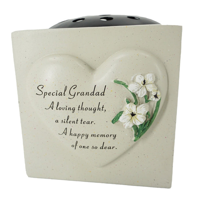 Special Grandad Heart Graveside Memorial Rose Bowl Vase