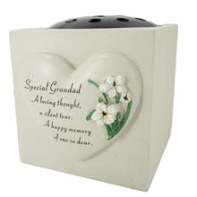 Load image into Gallery viewer, Special Grandad Heart Graveside Memorial Rose Bowl Vase
