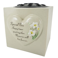 Load image into Gallery viewer, Special Nan Heart Graveside Memorial Rose Bowl Vase