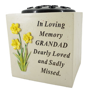 Special Grandad Daffodil Flower Graveside Memorial Rose Bowl Vase Ornament