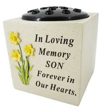 Load image into Gallery viewer, Special Son Daffodil Flower Graveside Memorial Rose Bowl Vase
