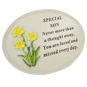 Special Son Daffodil Flower Graveside Memorial Grave Plaque