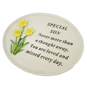 Special Son Daffodil Flower Graveside Memorial Grave Plaque