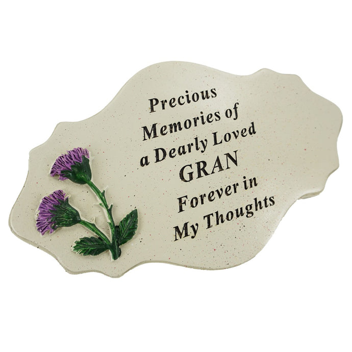 Special Gran Thistle Flower Graveside Plaque