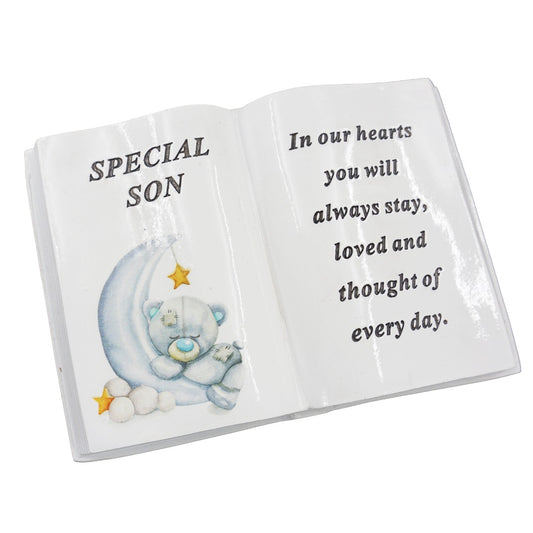 Special Son Baby Boy Teddy Bear Memorial Graveside Book