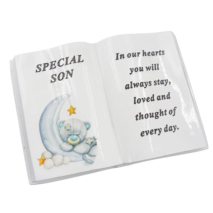 Special Son Baby Boy Teddy Bear Memorial Graveside Book